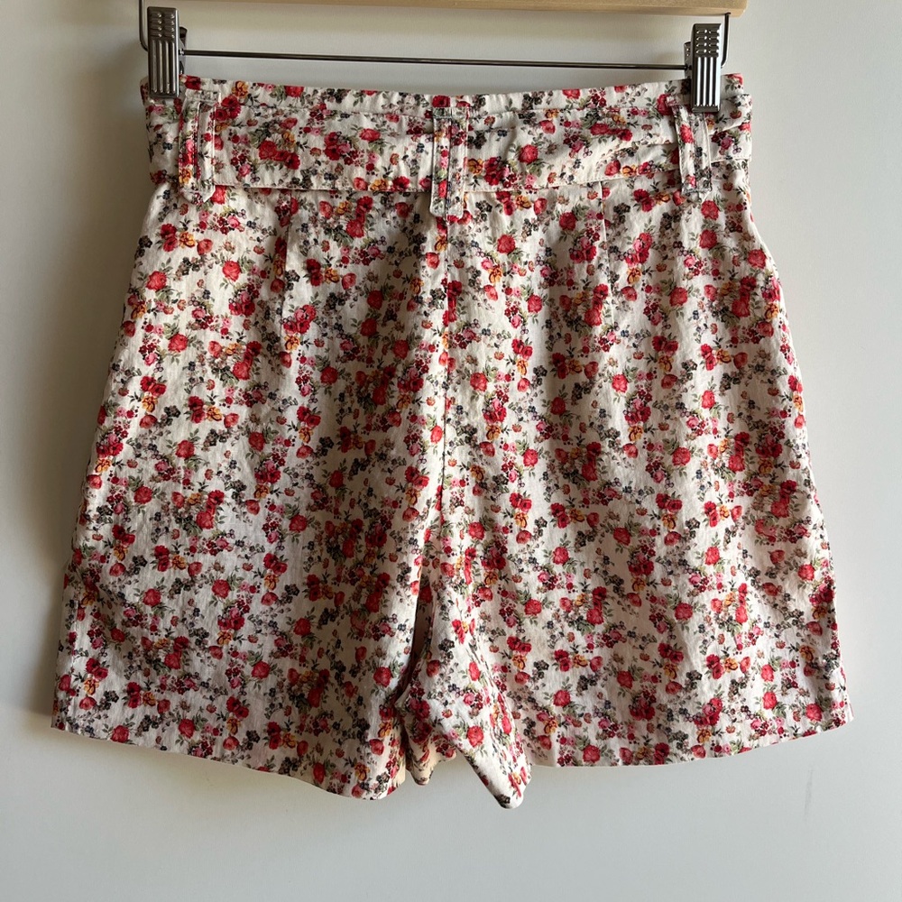 Sezane Lucas Short Fleurs Roses Fond Ecru 6 - Picture 6 of 10